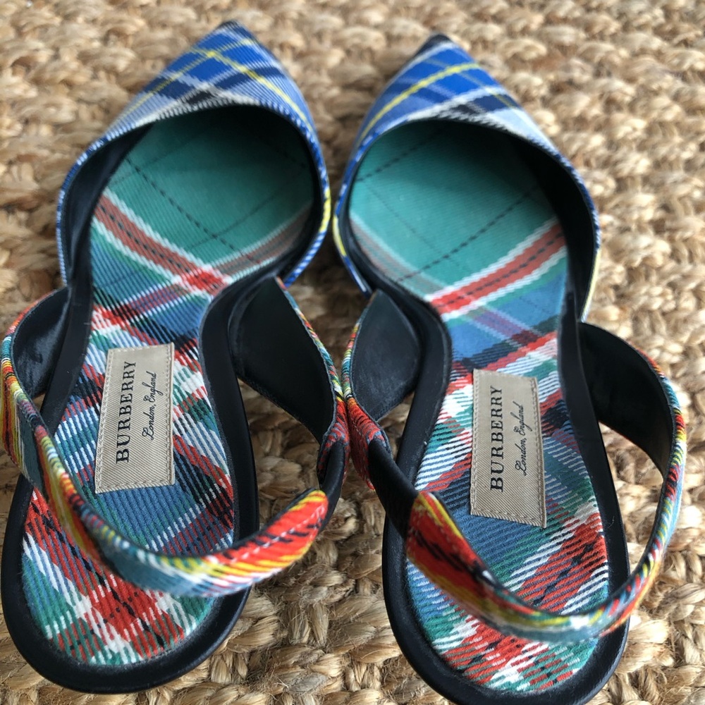 Burberry Annice Tartan Slingbacks. Size 38.5 - Picture 10 of 15